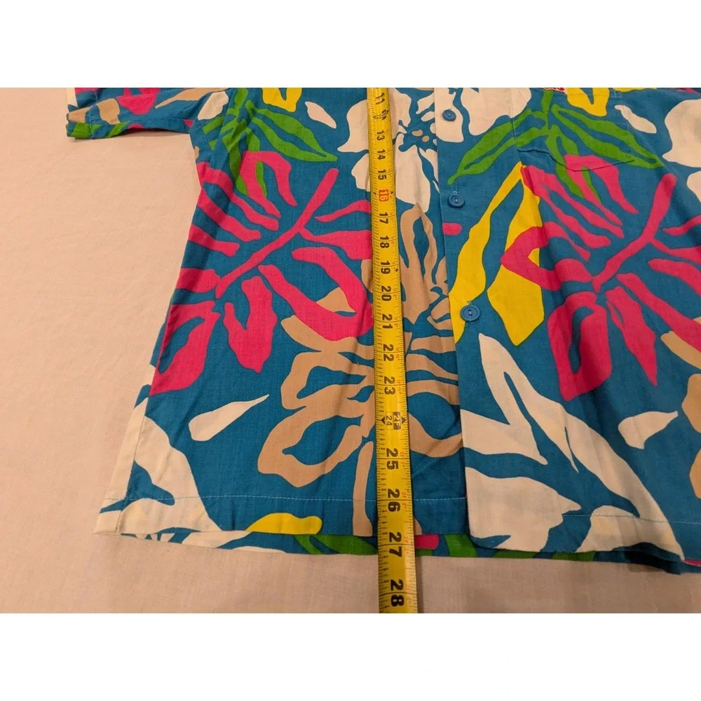 VINTAGE Surf Line Hawaii Shirt Men M Blue Aloha Hawaiian Original Jams World 80s - Picture 11 of 13
